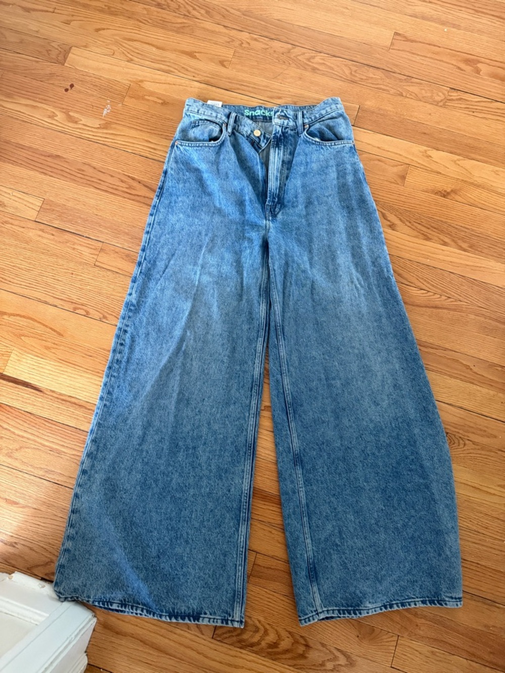 MOTHER Wide-Leg High-Rise Jeans - Light Blue Denim